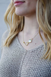 Fish Hook Necklace with Mermaid Scale Gem