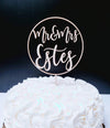 Mr & Mrs Circle Cake Topper