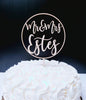 Mr & Mrs Circle Cake Topper