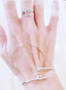 Sterling Silver Hook Ring with Blue Cubic Zirconia